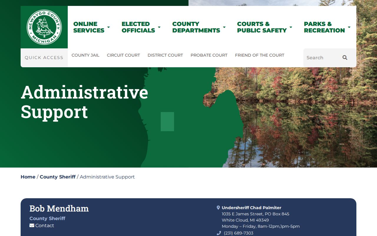 Newaygo County Sheriff administrative support hours used for arrest warrant service and records questions